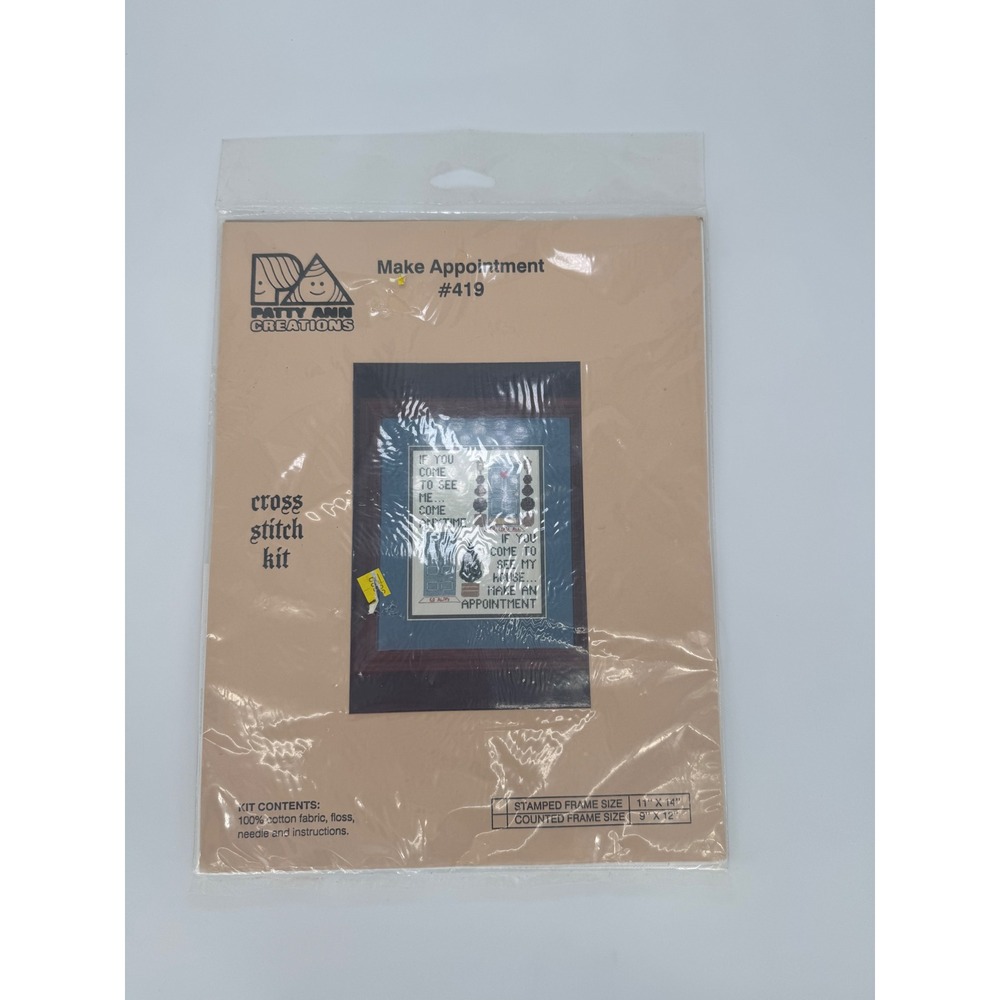 Patty Ann Creations Make Appointment #419 Cross Stitch Kit Vintage Funny House - Picture 3 of 3